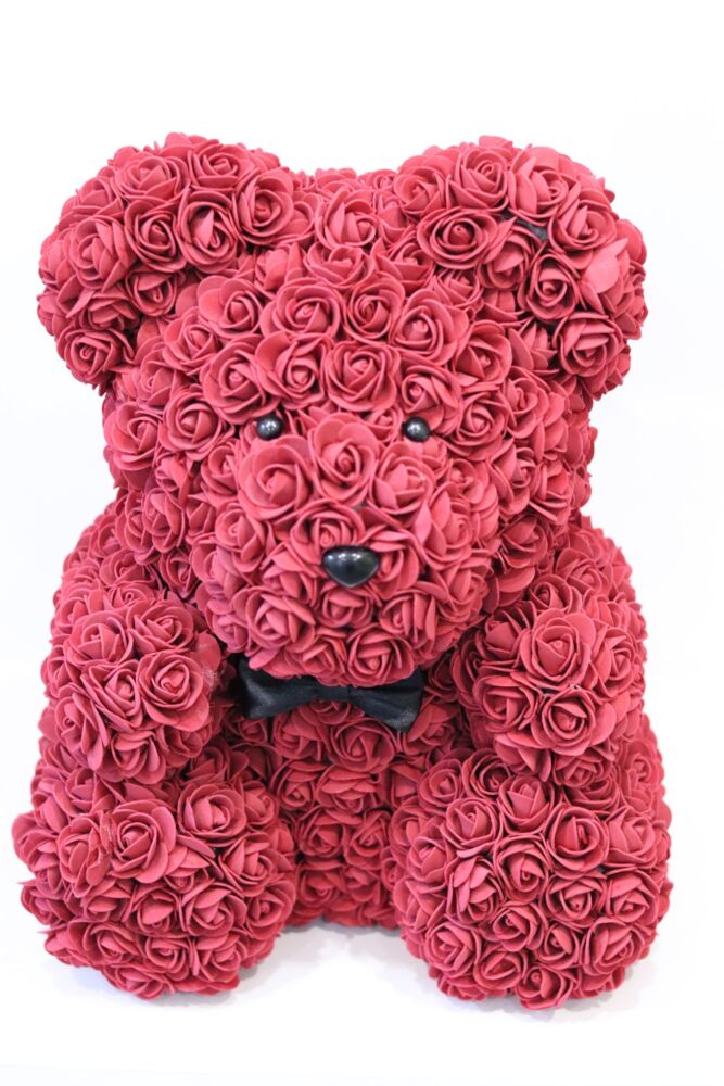 Großer Rosenteddy mit Schleife