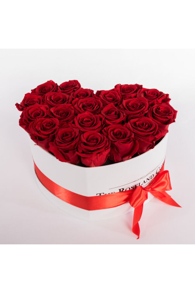 Herzschachtel mit Infinity Rosen