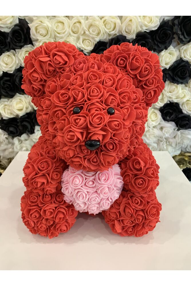 Großer Rosenteddy mit Herz