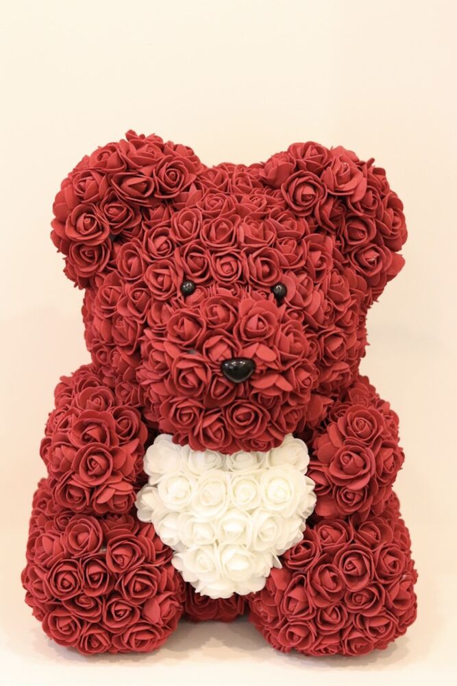 Großer Rosenteddy mit Herz