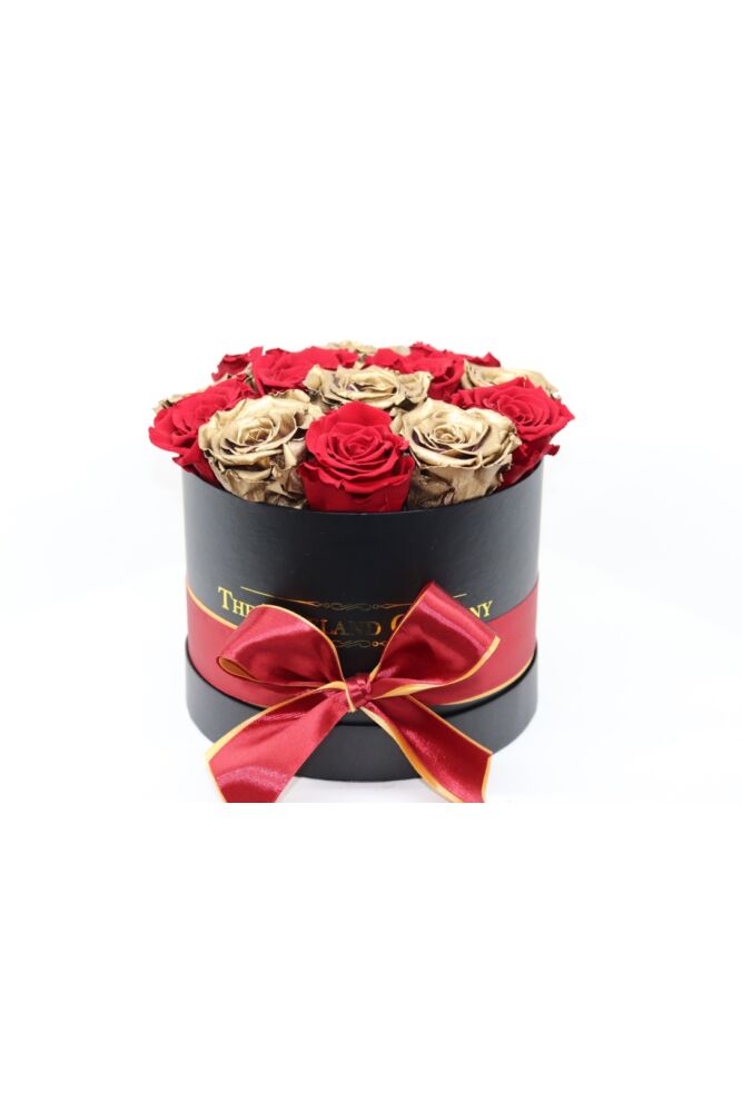 Kleine Zylinderbox mit Infinity Rosen
